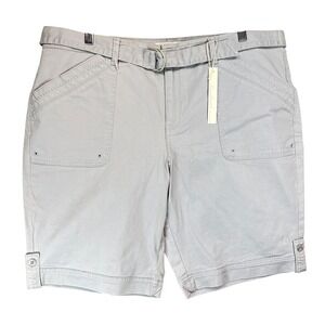 Gloria Vanderbilt Women's Khaki United Shorts Beige Twill Belted‎ 18W